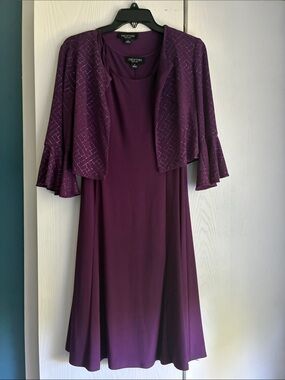 Perceptions Jewel-Tone Purple Two-Piece Dress Set
